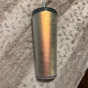 Starbucks Mermaid Tail Iridescent Tumbler with Straw